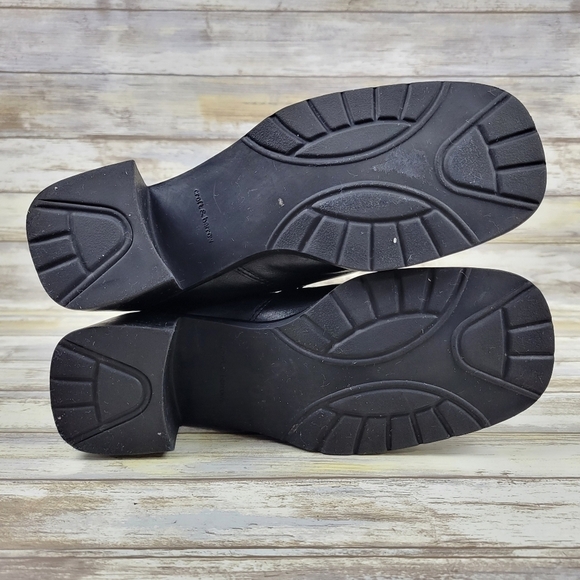 Croft & Barrow Marlon Black Leather Block Heel Chelsea Ankle Boots Womens Size 6 - Picture 8 of 10